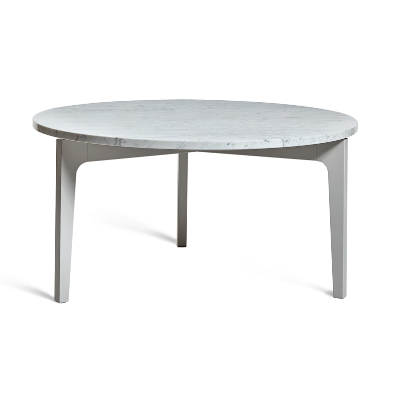 Höllviken Sofabord Ø80x41 cm, Lysegråt/Carrara Marmor