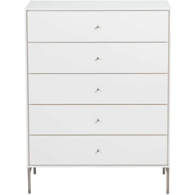 Volt Kommode Fem Skuffer 80x40x105 cm, Hvid