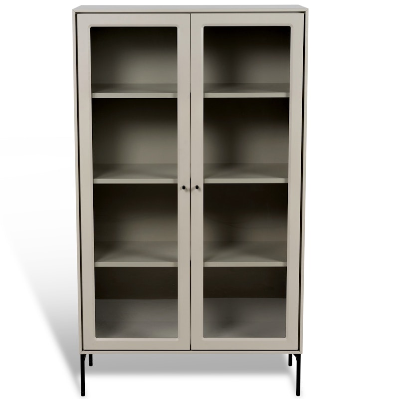 Volt Skab Glasdør 130 cm, Beige/Sort