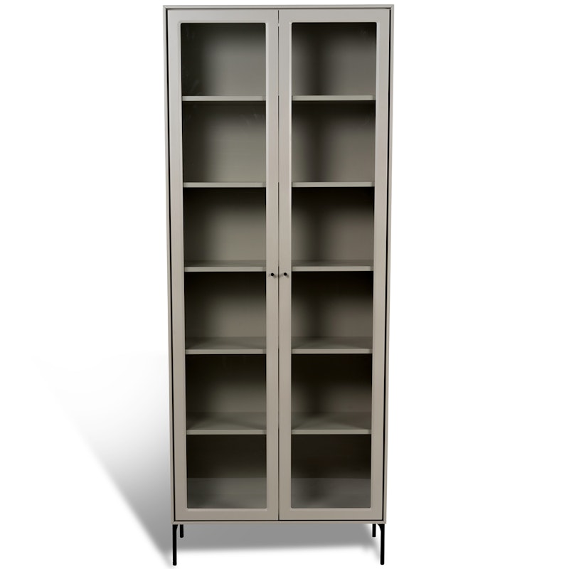 Volt Skab Glasdør 190 cm, Beige/Sort