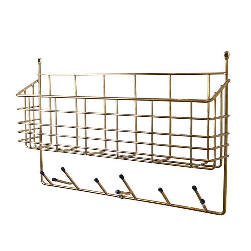 Mitten Shelf Kurv/Knager, Messing