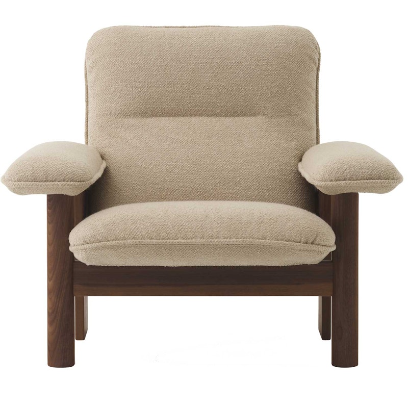 Brasilia Lænestol, Mørkbejdset Eg / Bouclé 02 Beige