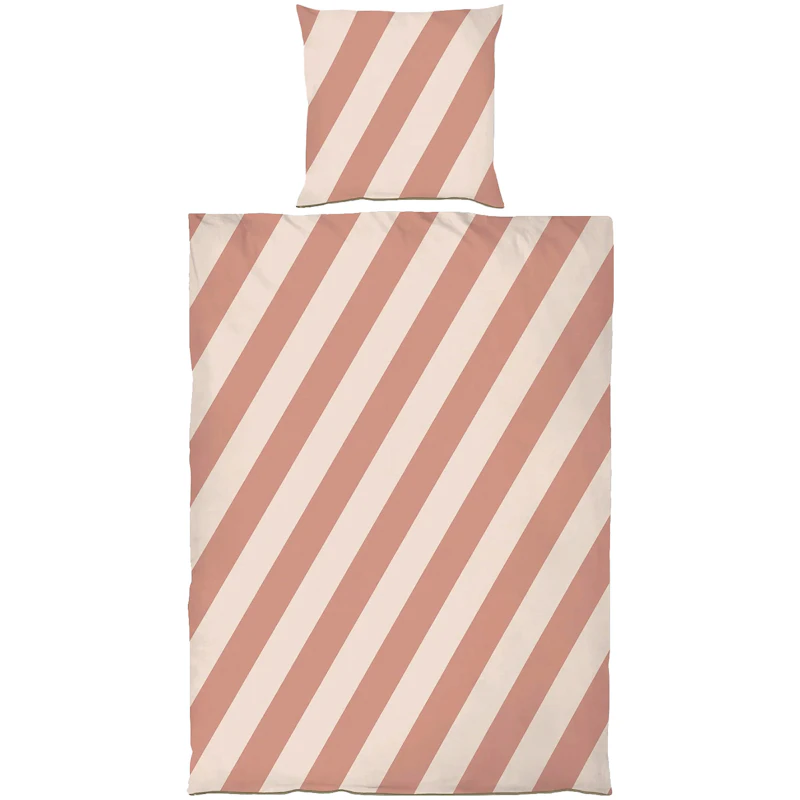Diagonal Sengesæt 140x200 + 60x63 cm, Sand / Brick