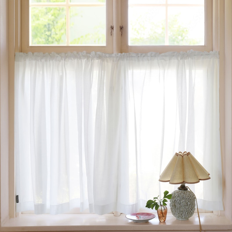 Grace Café Curtain Double Width 290x85 cm, White