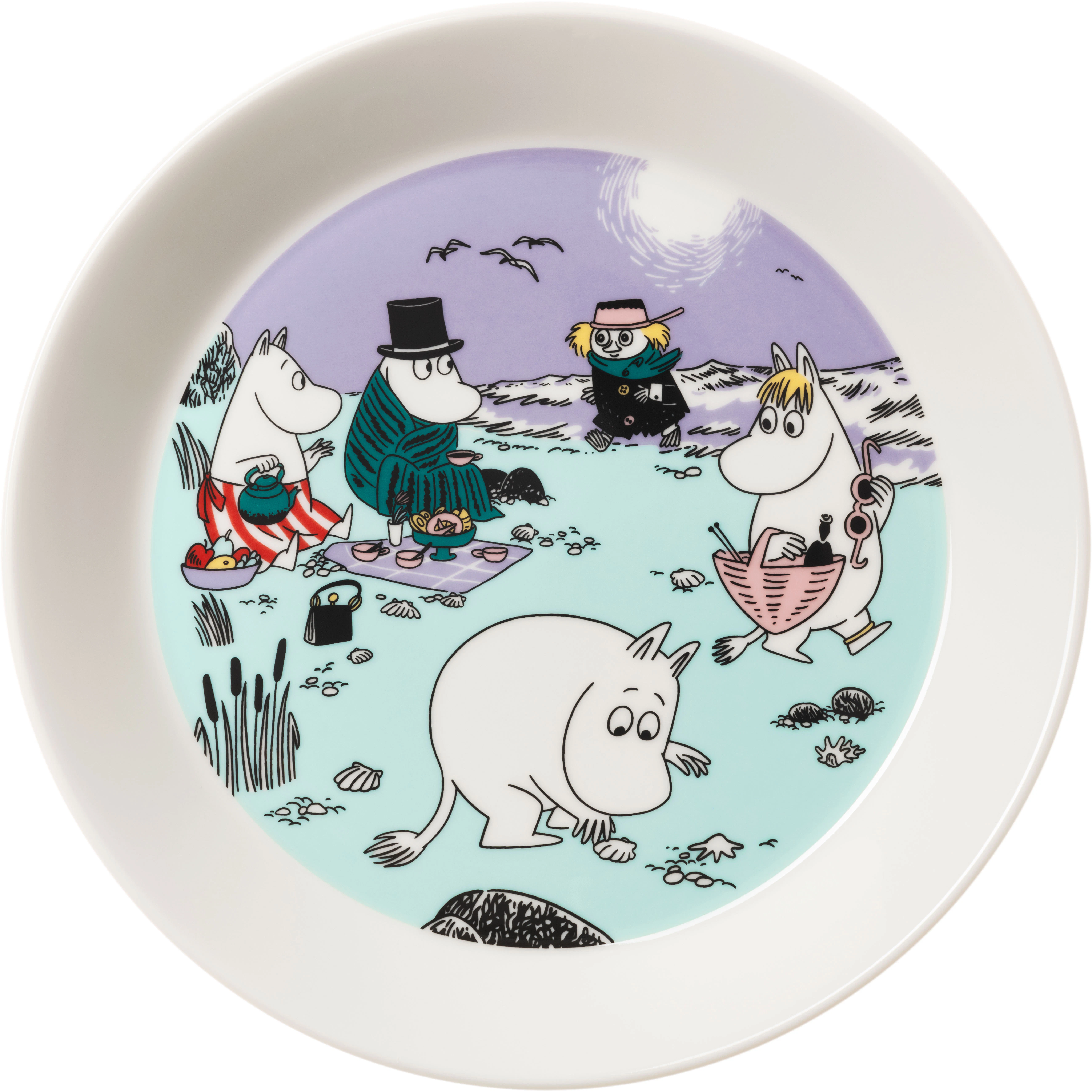 Moomin Arabia Beach Day Tallerken 19 Cm - Asietter Vitroporcelain Multi - 1076299