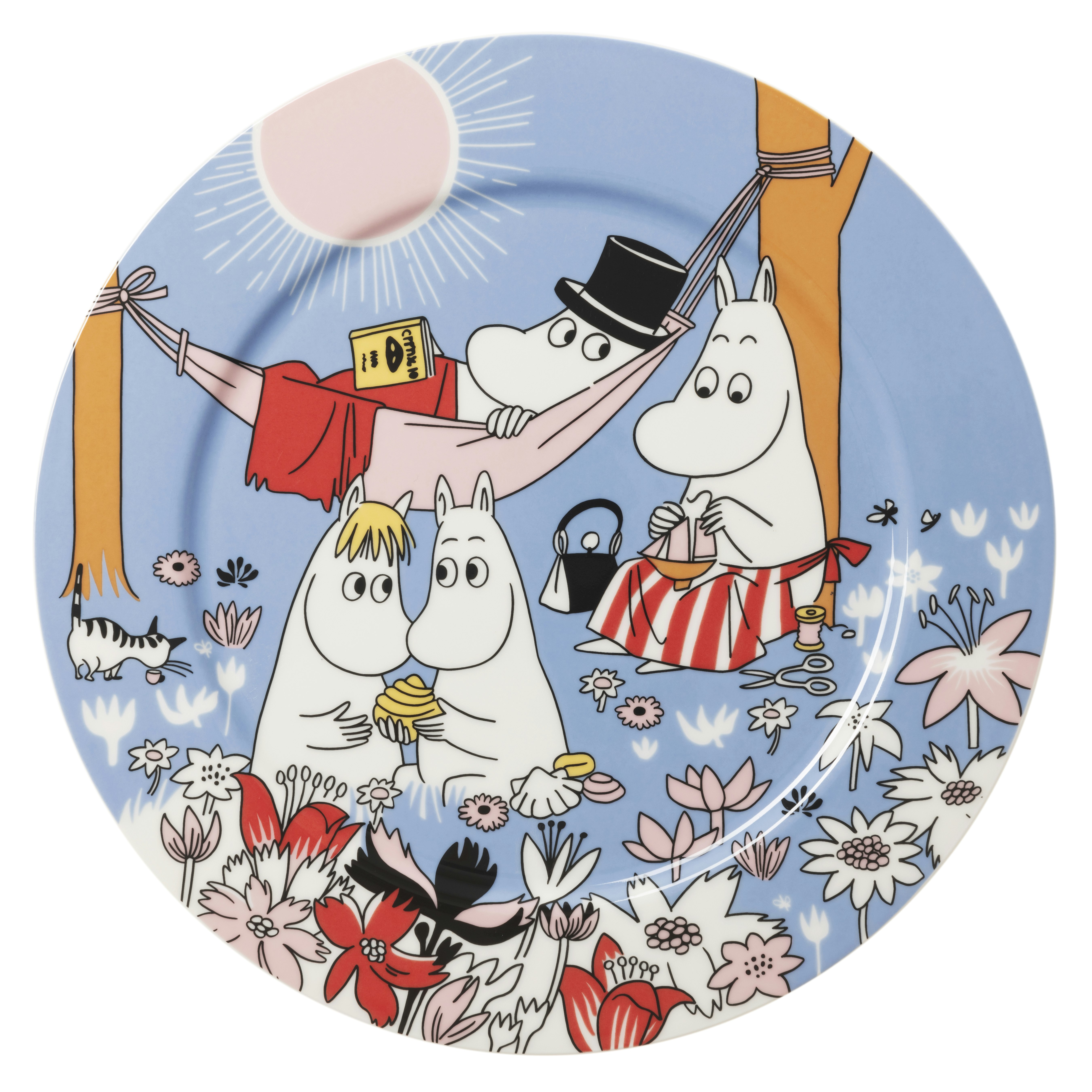Moomin Arabia Moomin Serveringsfad 30 Cm Family Time Bl&aring;t - Serveringsfad Vitroporcelain Multi - 1082661