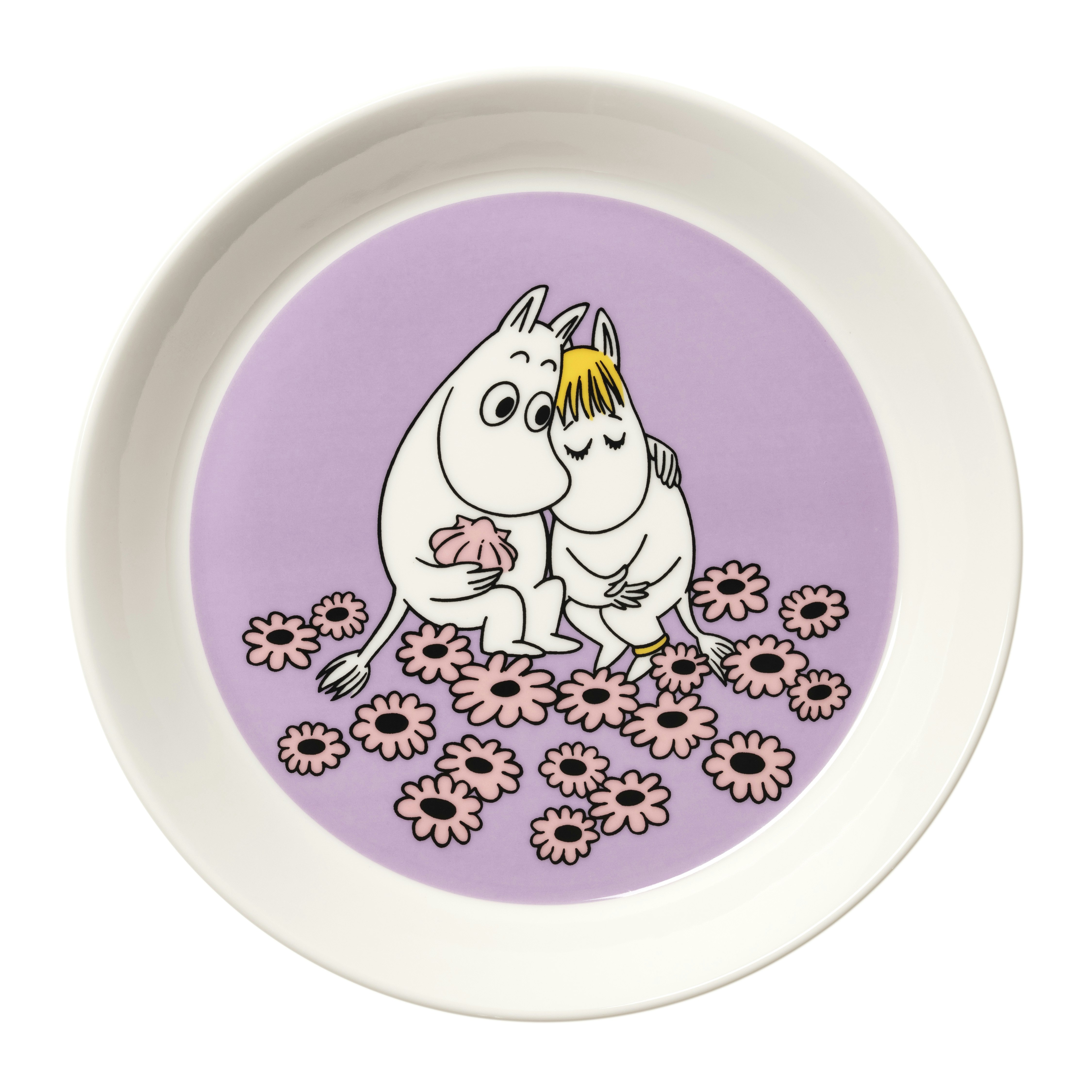 Moomin Arabia Moomin Tallerken 19 Cm Sweethearts - Asietter Vitroporcelain Lilla - 1082636