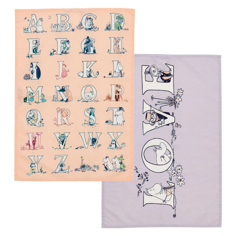 Moomin Viskestykke Alfabetet 50x70 cm