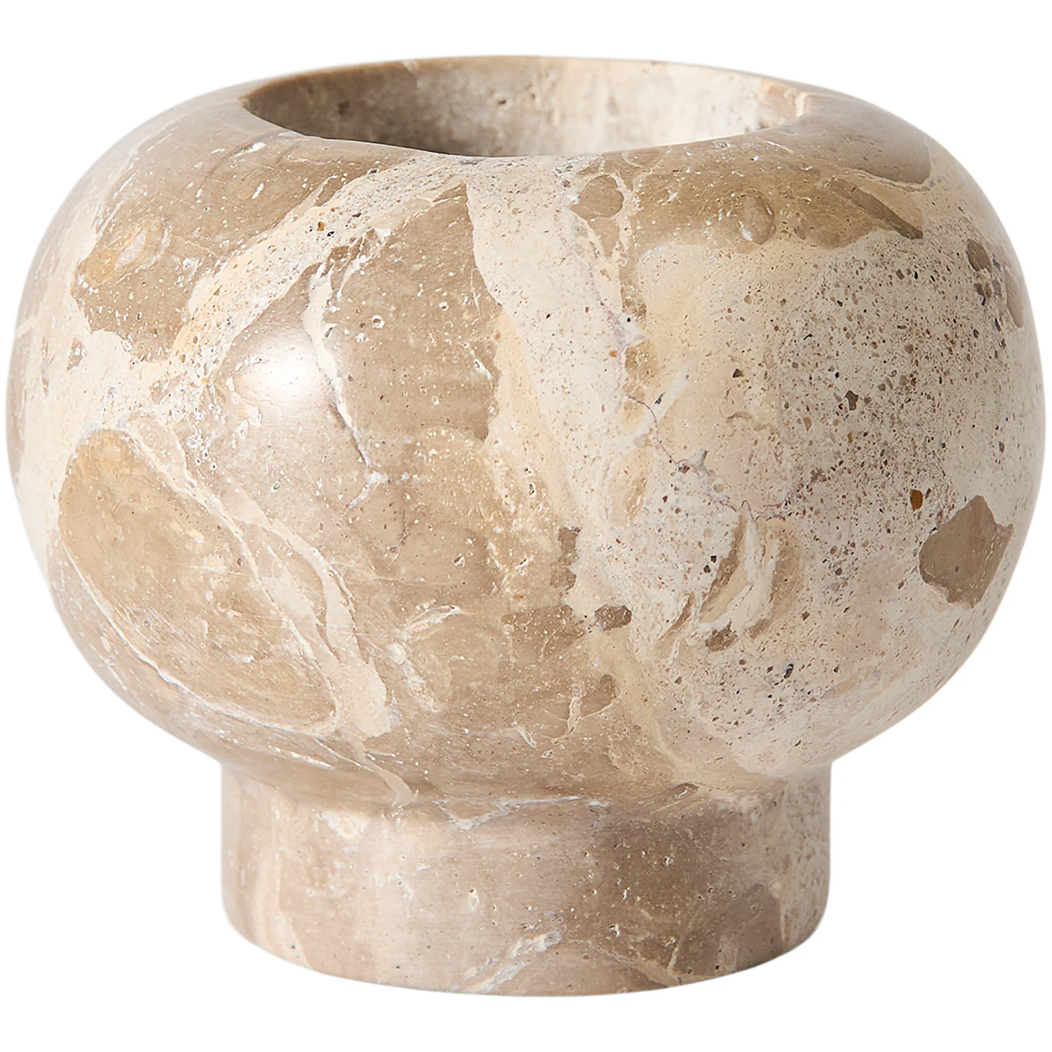 Muubs Vita Lysestage &Oslash;7,5 Cm - Lysestager Marmor Seashell - 9190002227