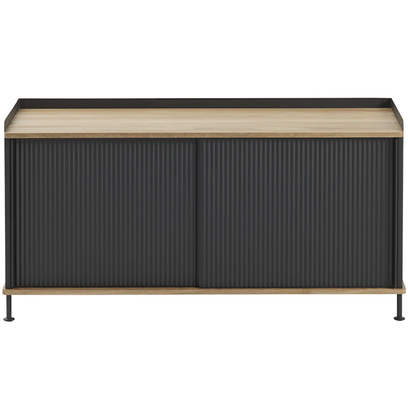 Enfold Skænk 45x124 cm, Lakeret Eg / Antracitgrå
