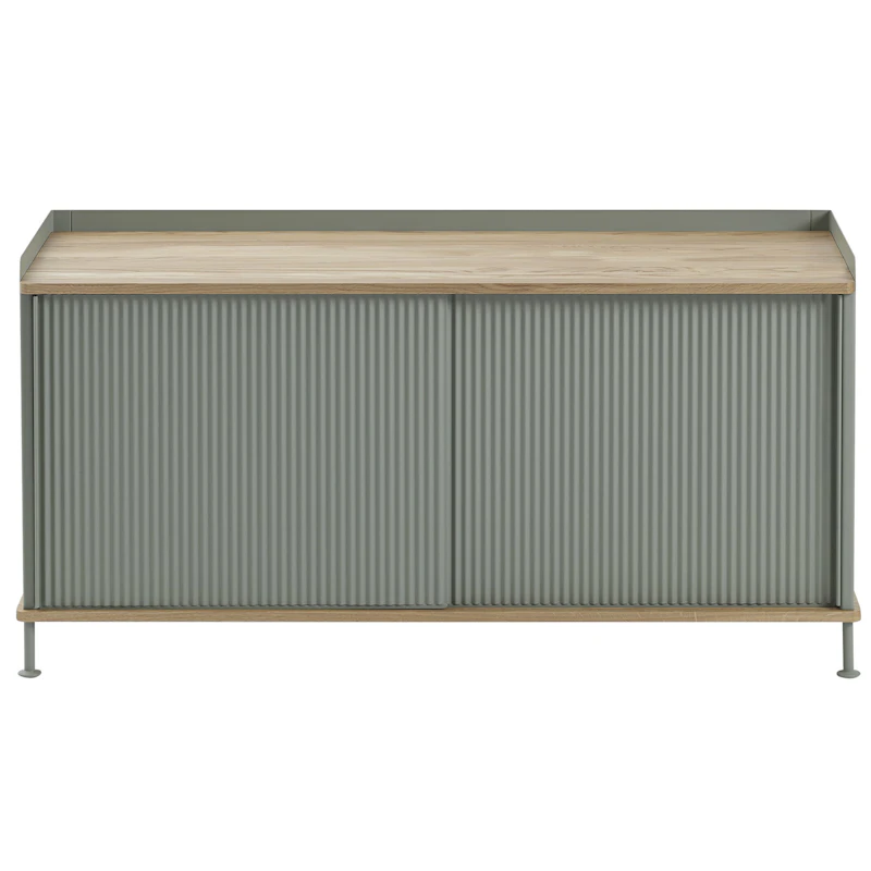 Enfold Skænk 45x124 cm, Olieret Egetræ / Dusty Green