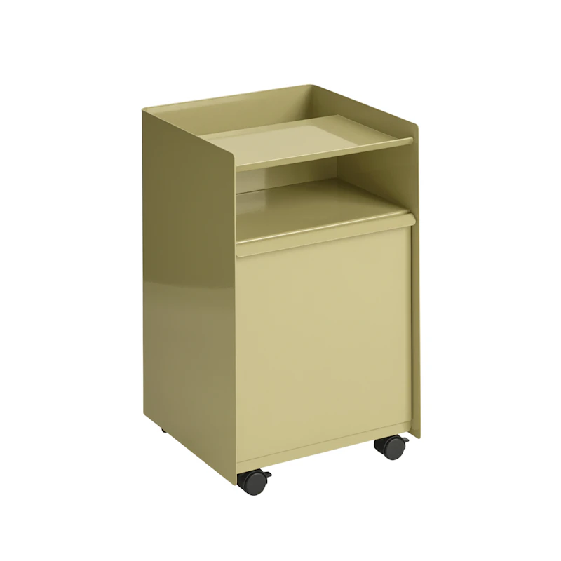 Folded Rullebord Med dør, Mørk Beige
