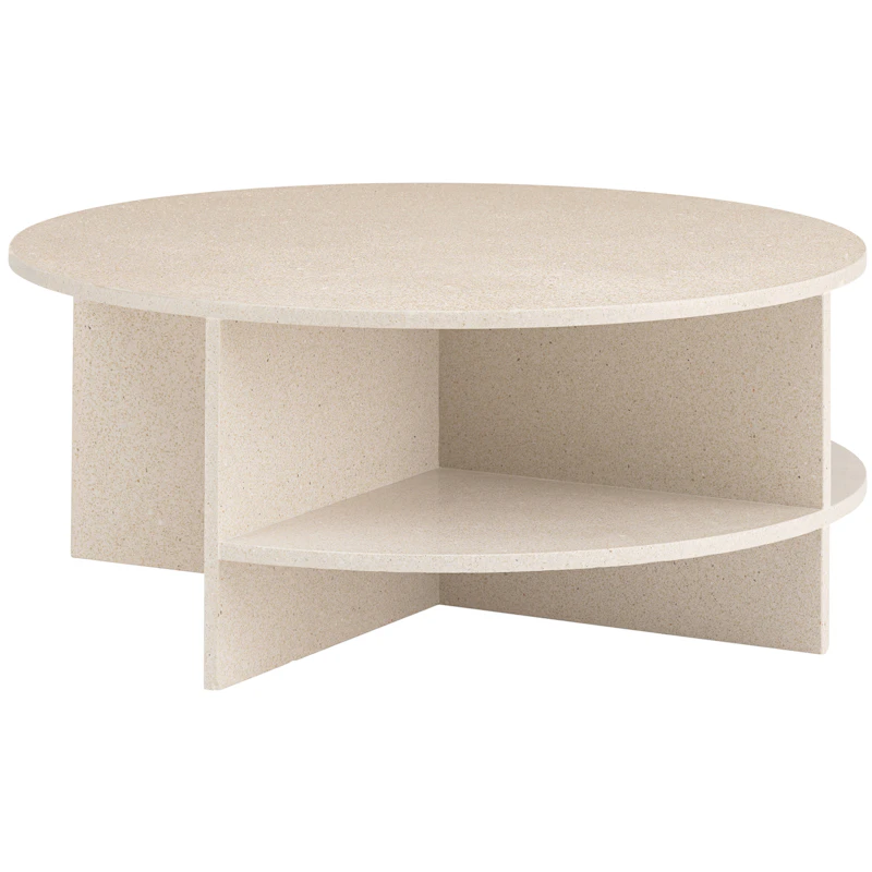 Halves Sofabord 85 cm, Taupe Terrazzo