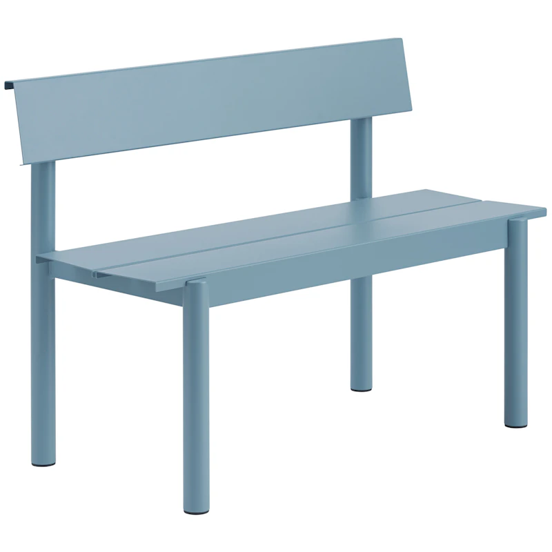 Linear Bænk Med Rygstøtte 110 cm, Pale Blue