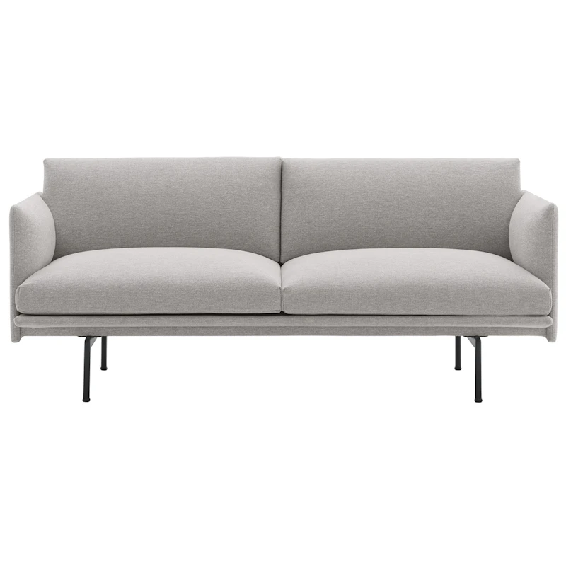 Outline Sofa 2-Pers, Clay 12 / Sort Aluminium