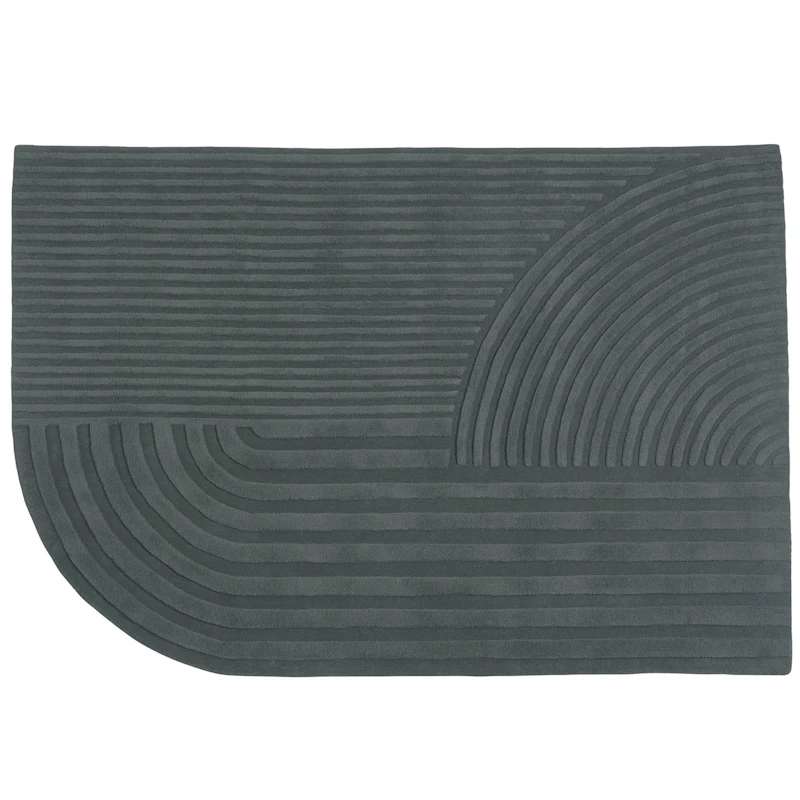 Relevo Uldgulvtæppe 170x240 cm, Mørkegrønt