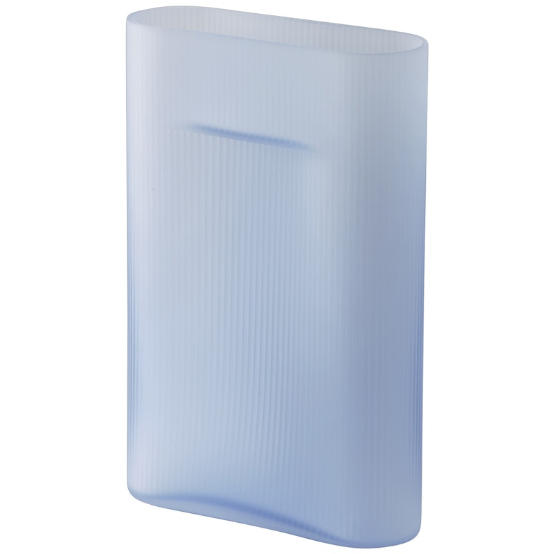 Ridge Vase Frostet Glas 35 cm, Lyseblå