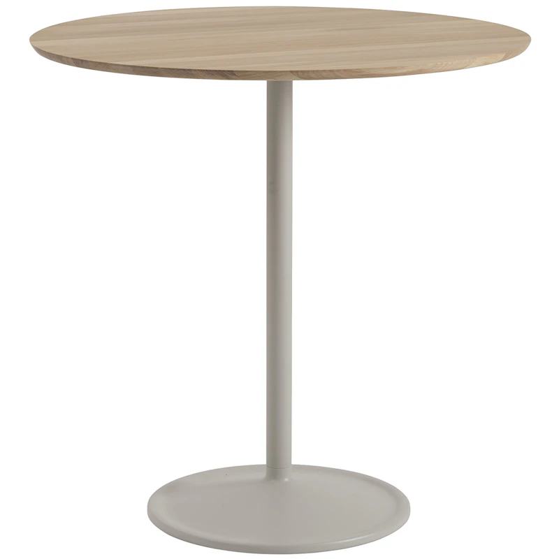 Soft Barbord Ø95x105 cm, Massiv Eg / Gråt