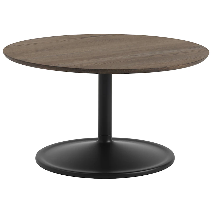 Soft Sofabord Ø75 cm, Mørkolieret Eg / Sort