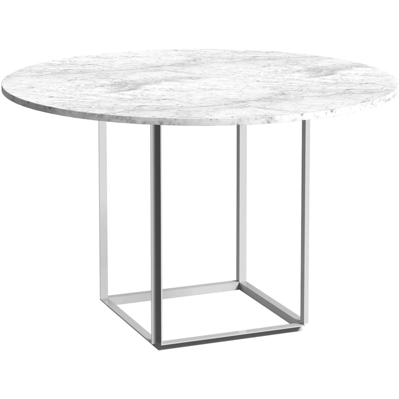 Florence Spisebord 120 cm, Hvid Marmor / Hvidt