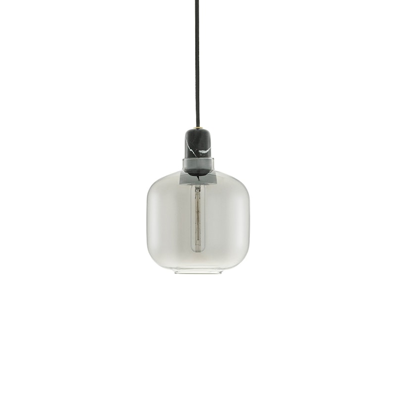 Amp Pendel Lille, Smoked/Sort Marmor