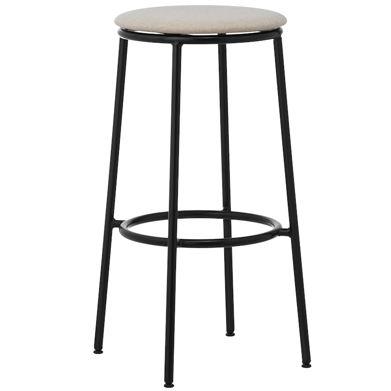 Circa Barstool 65 cm Black Steel Barstol, Skum Hvid