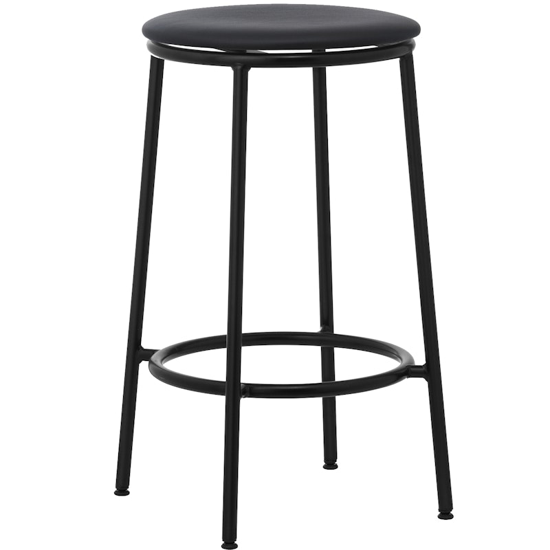 Circa Barstool 65 cm Black Steel Barstol, Skum Black Leather