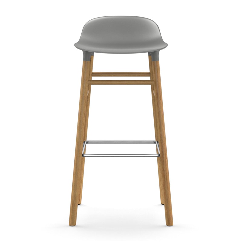 Form Barstol 75cm, Grå/Egetræ