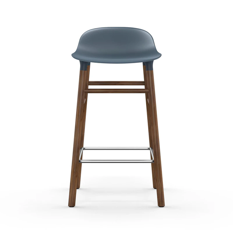 Form Barstol 65cm, Blå/Valnøddetræ