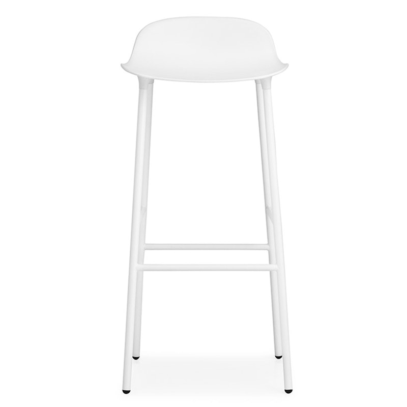 Form Barstol 75cm, Hvid/Stål
