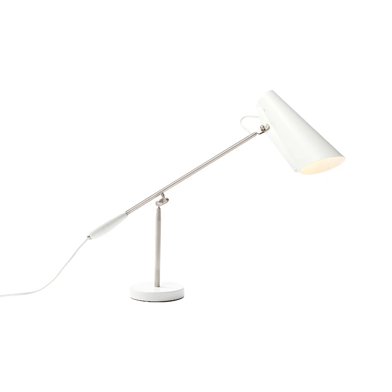Birdy Bordlampe, Hvid / Metallic