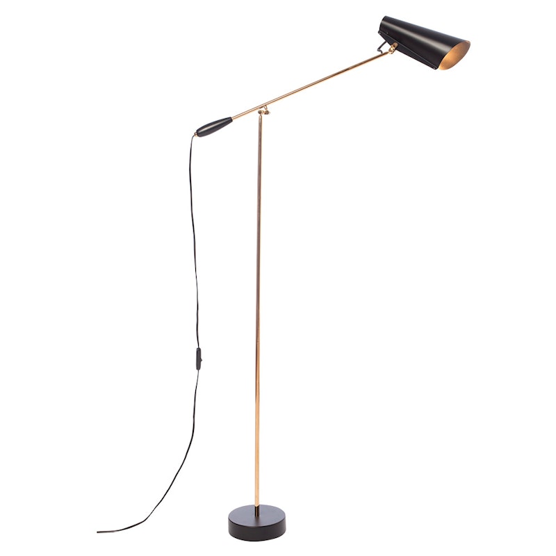 Birdy Standerlampe, Sort/Messing