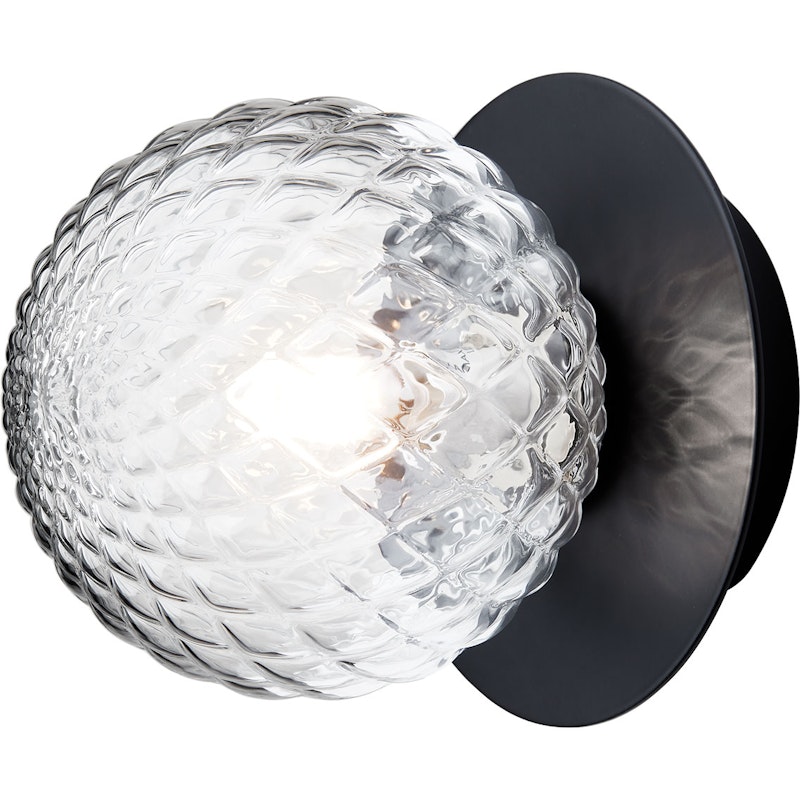 Liila 1 Væg-/Loftslampe 140 mm, Sort / Klar