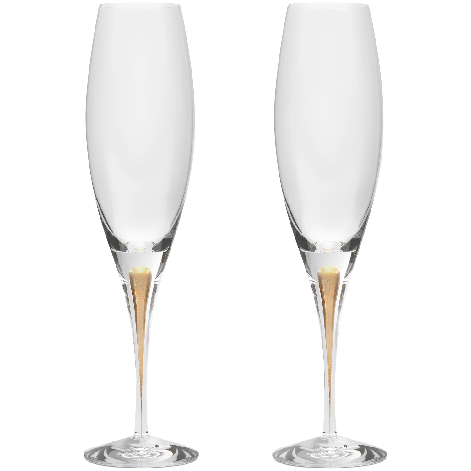 Orrefors Intermezzo Champagneglas 2-pak 26 Cl - Vinglas Mundbl&aelig;st Krystal Guld - 6577494