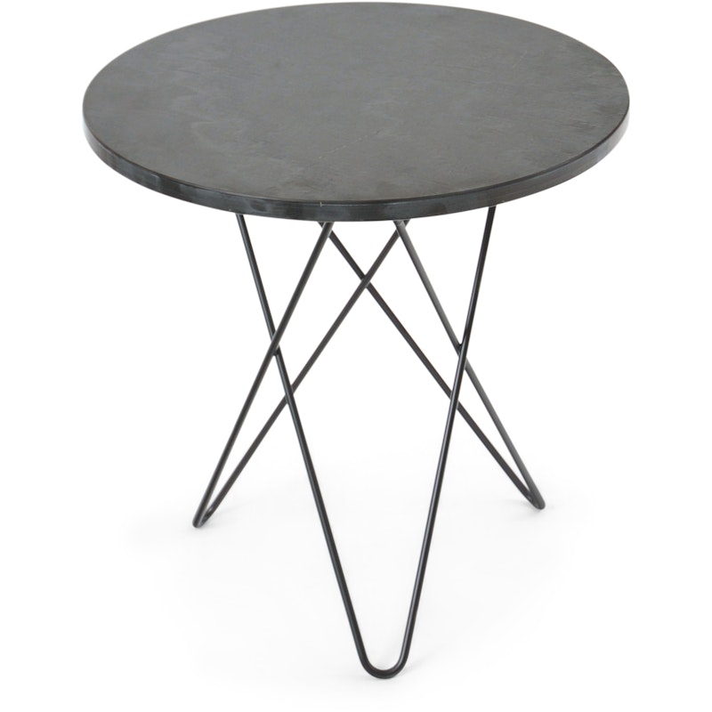 Tall Mini O Sidebord Ø50 cm, Rustique slate/Sort