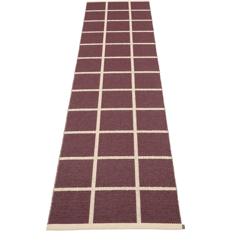 Criss Plastikmåtte Burgundy / Cream, 70x300 cm