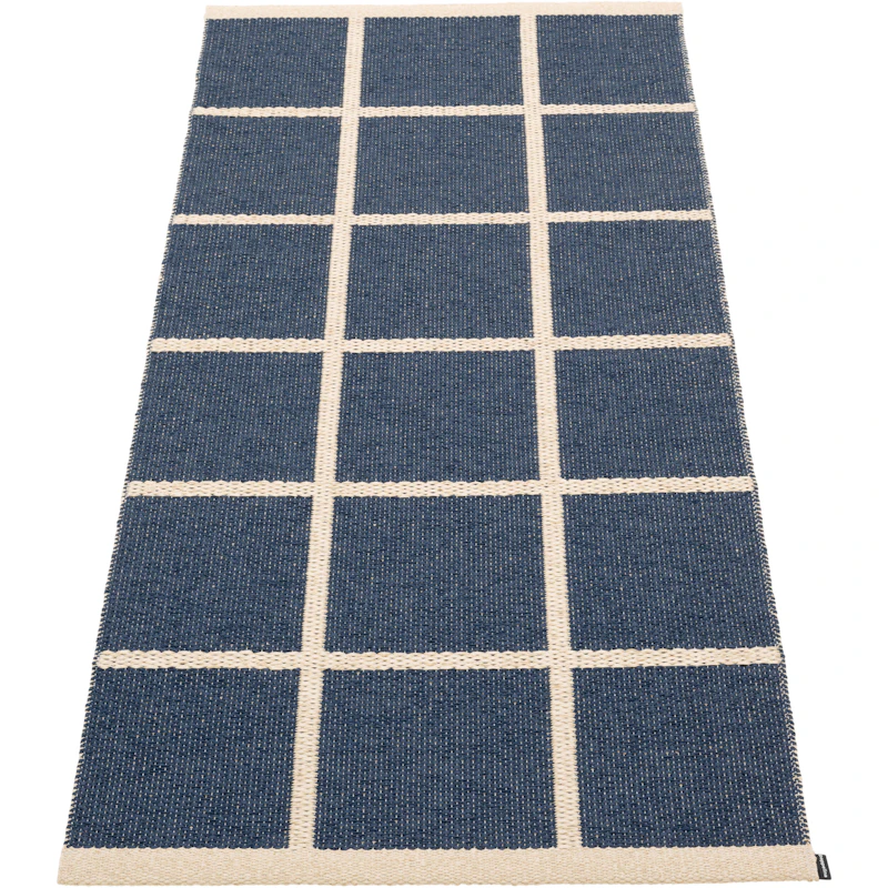 Criss Plastikmåtte Dark Blue / Cream, 70x150 cm