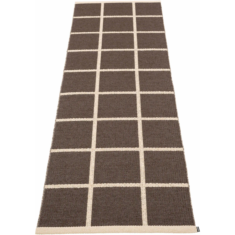 Criss Plastikmåtte Dark Brown / Cream, 70x225 cm