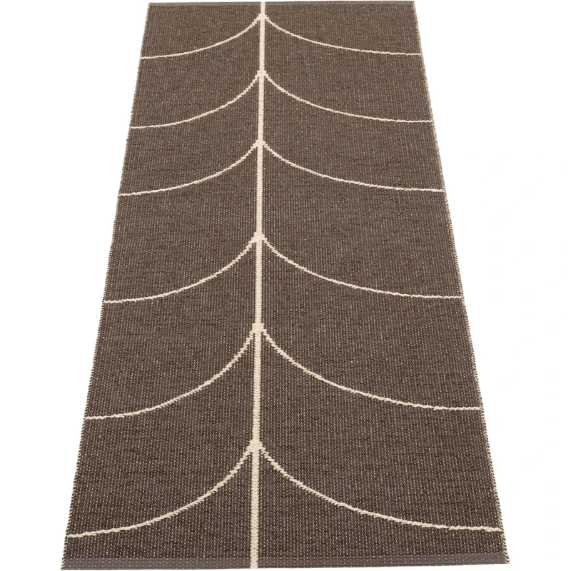 Leif Plastikmåtte Dark Brown / Cream, 70x180 cm