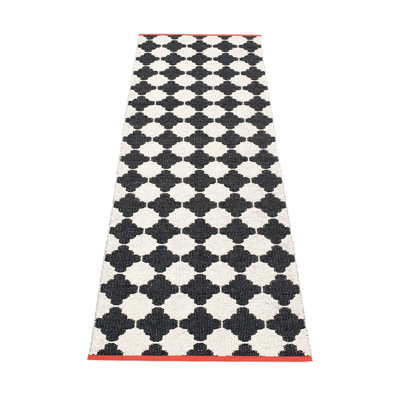 Marre Gulvtæppe 70x150 cm, Black/Vanilla/Coral