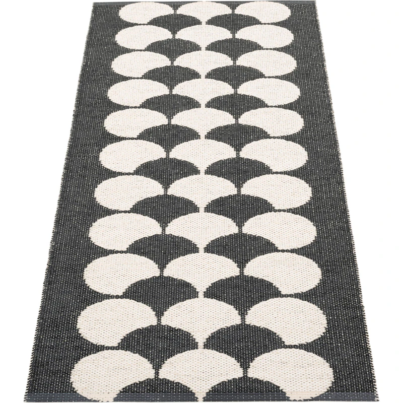 Poppy Tæppe Sort/Vanilla, 70x150 cm