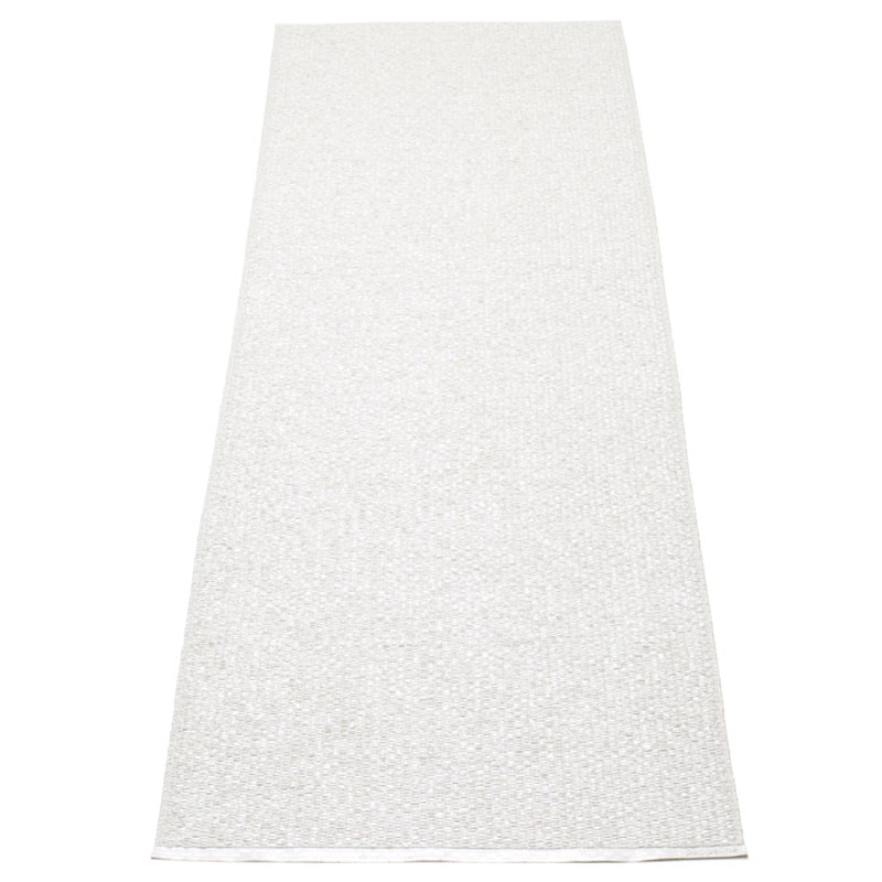 Svea Gulvtæppe 70x160 cm, Metallic White/White