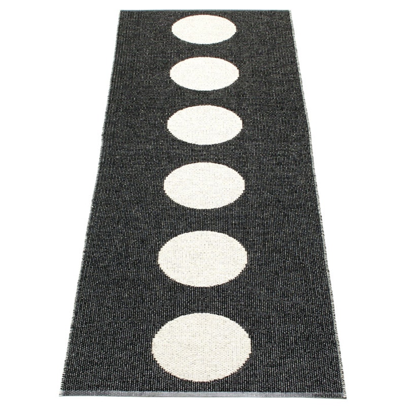 Vera Tæppe Sort / Vanilje, 70x225 cm