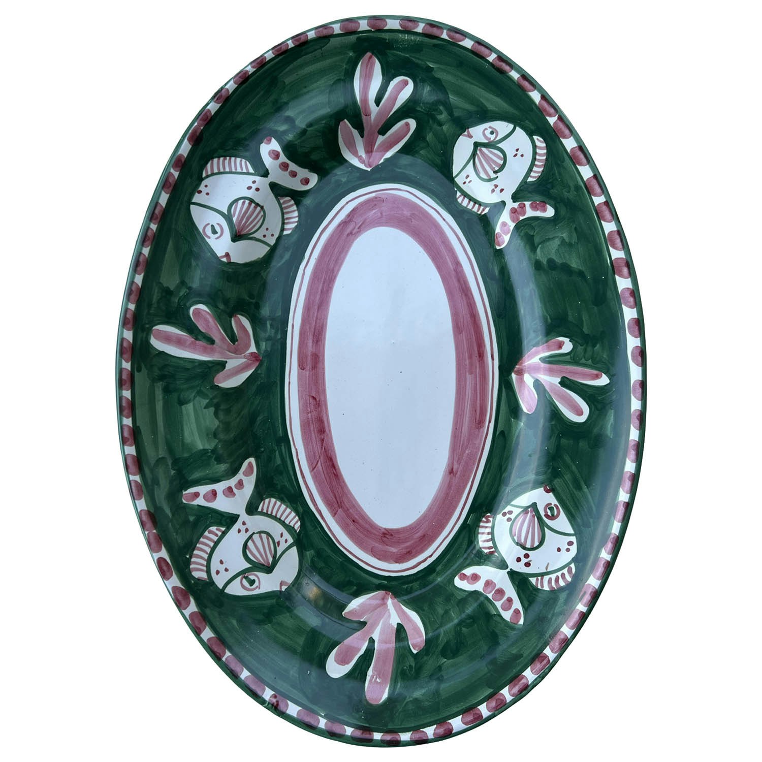 Piccola Home Amalfi Serveringsfad 37 Cm t - Serveringsfad Keramik Gr&oslash;n - OV3700-A-VER-PE