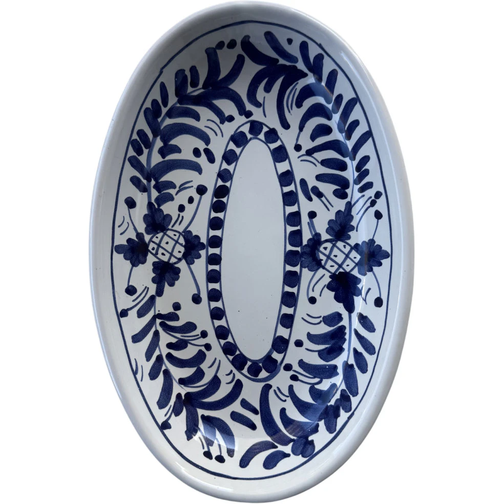 Piccola Home Positano Serveringsfad 26 Cm t - Serveringsfad Terrakotta Bl&aring; - OV26TV-A_PO-BLUE