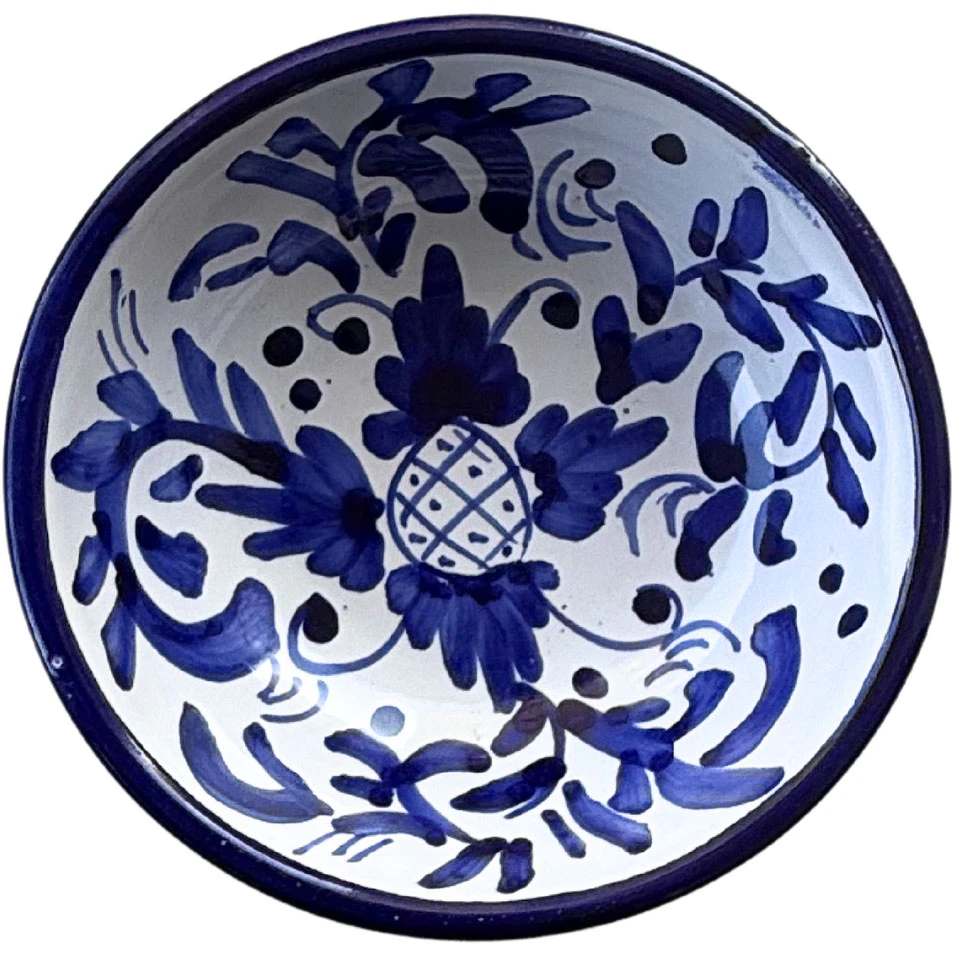 Piccola Home Positano Sk&aring;l 13 Cm - Serveringssk&aring;le Terrakotta Bl&aring; - CP1300-A-PO-BLUE