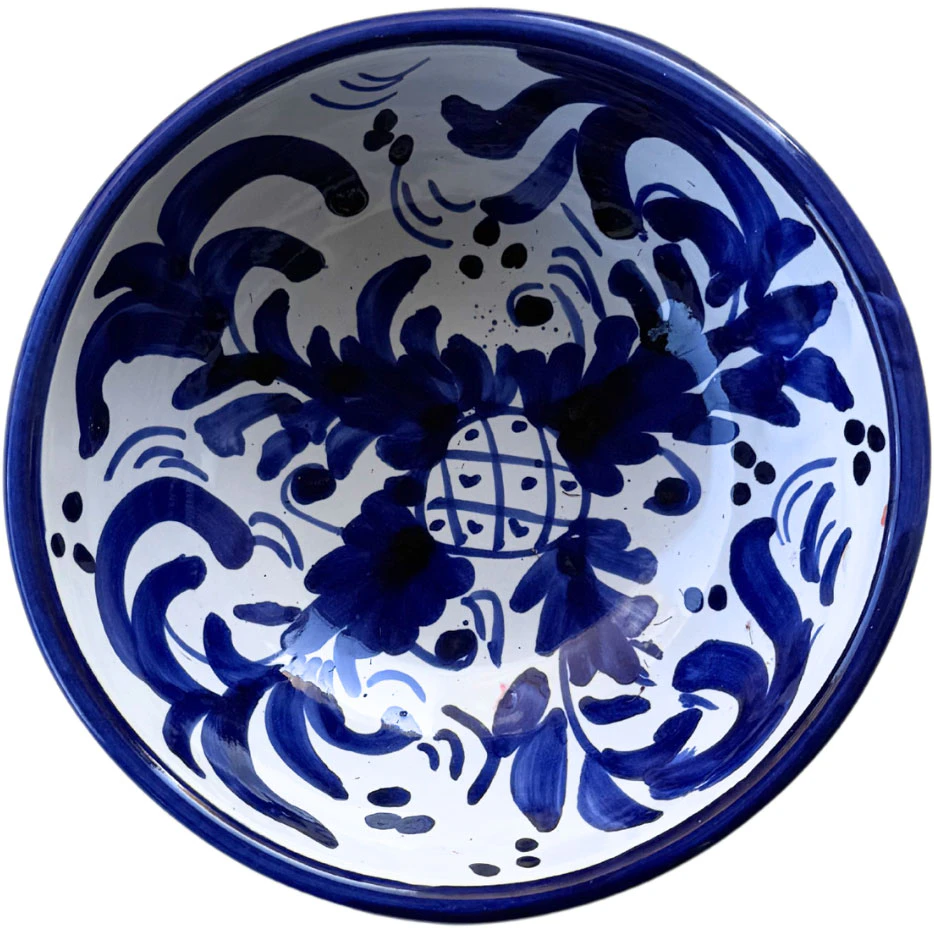 Piccola Home Positano Sk&aring;l 9 Cm - Sk&aring;le & Serveringsfade Terrakotta Bl&aring; - CP0900-A-PO-BLUE