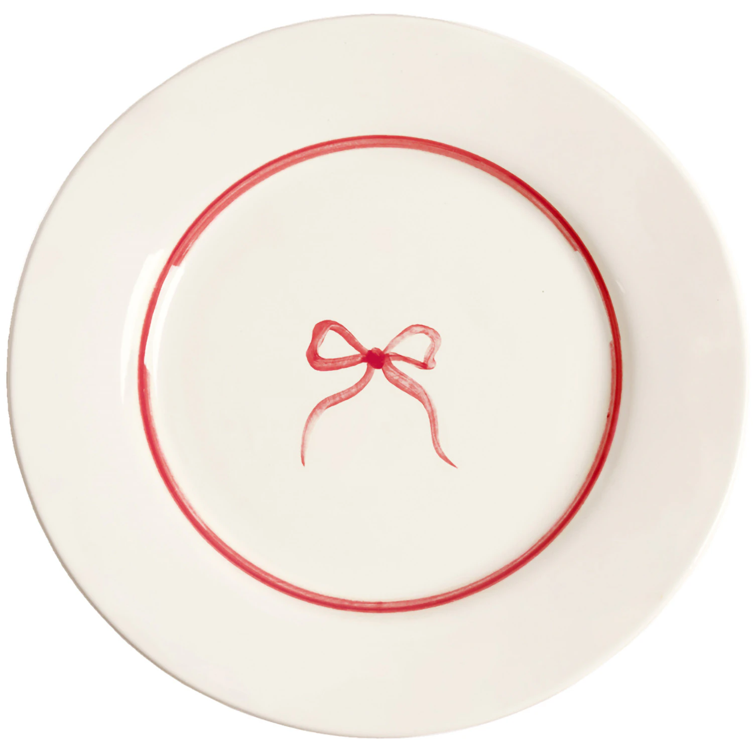 Pick a Poppy Bow Sidetallerken 22 Cm M&oslash;rk Pink - Asietter Lert&oslash;j M&oslash;rk Rosa - C022213AW24-226