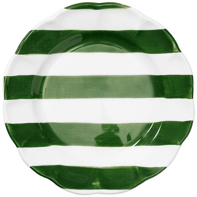 Stripe Sidetallerken 22 cm, Grøn