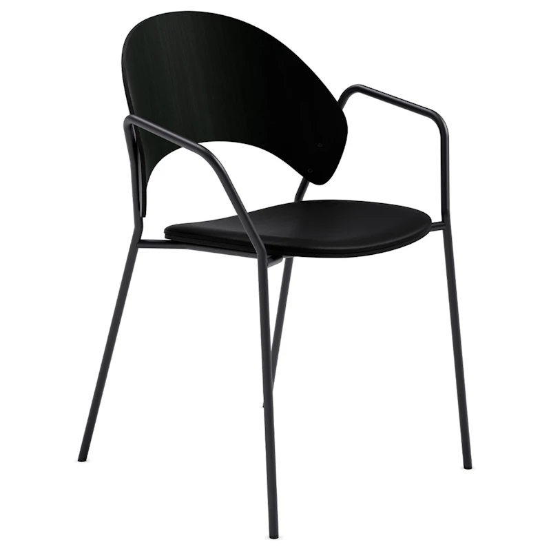 Dosina Armstol, Sort Eg / Black Leather